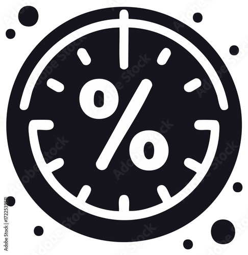Timely Discount Icon with Clock and Percentage Symbol Illustration of Savings and Special Offers