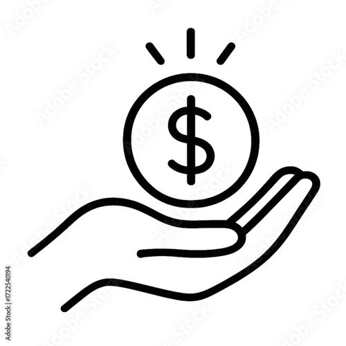 hand holding dollar sign