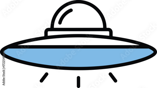 UFO Icon – Alien Spaceship, Extraterrestrial, and Sci-Fi Flying Saucer Symbol