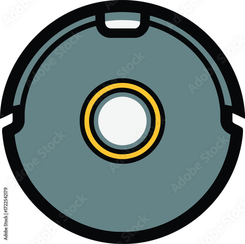 Robot Vacuum Cleaner Icon – Smart Home, Automation, and Cleaning Technology Symbol