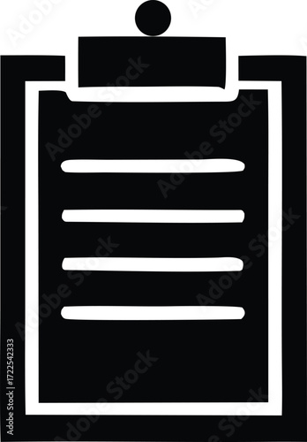 Simple clipboard icon representing documents lists tasks notes forms surveys reports and general information gathering