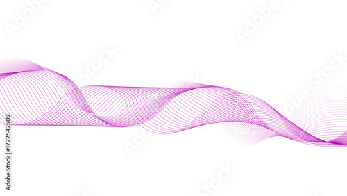 Delicate pink abstract line wave. Light pink mesh wave on a pure white canvas.
