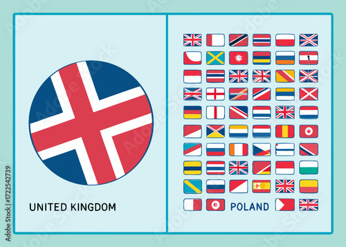 Collection of national flags from around the world