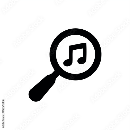 This single search icon features a minimalistic magnifying glass design in solid black. Its straightforward style makes it an ideal choice for representing the search function in digital products. The