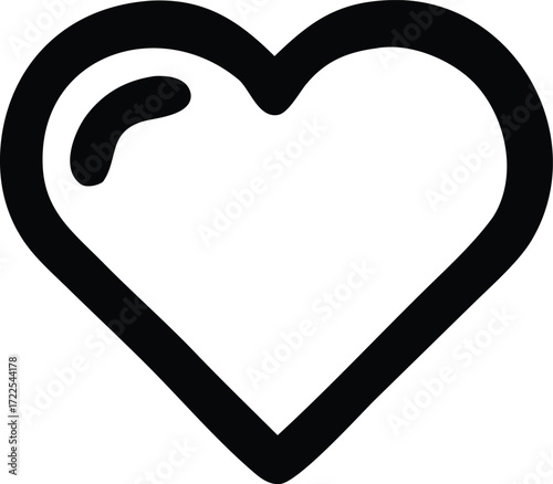 Simple outline heart icon symbol love romance valentine's day design element romantic heart shape graphic representation