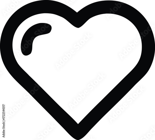Simple outline heart icon a classic symbol of love romance and affection easily recognizable graphic element for design projects