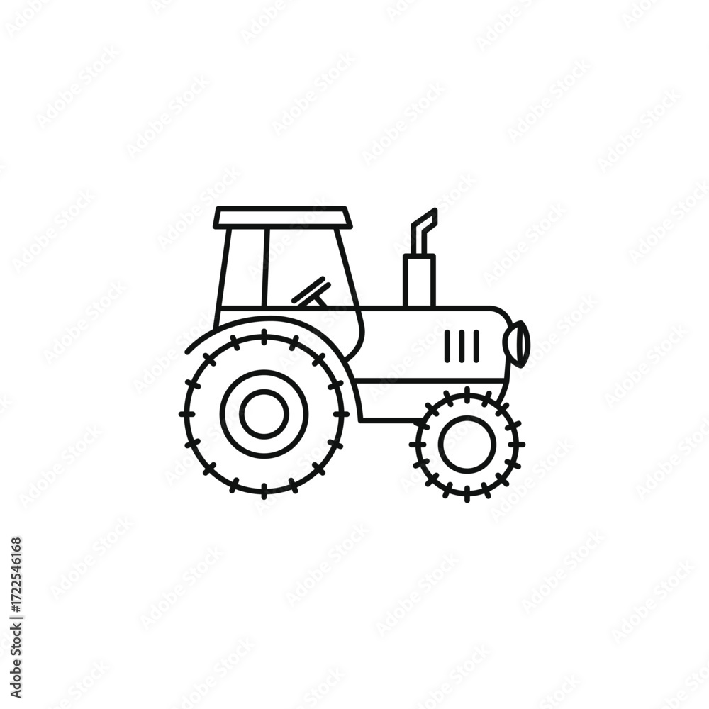 Obraz premium Farm Vehicle Tractor Line Art Icon