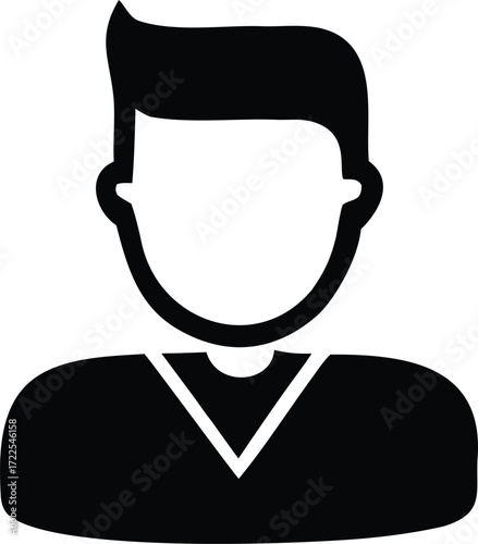 Simple silhouette of a man's head and shoulders icon representing a user profile or anonymous person