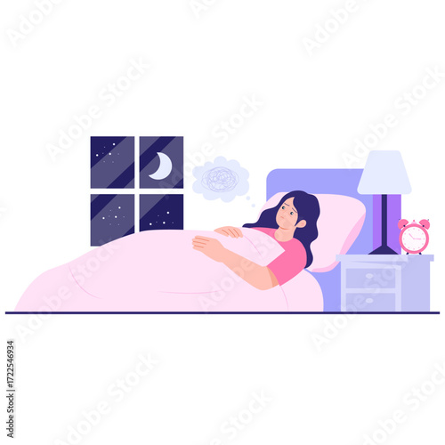 Sleepless night with racing thoughts