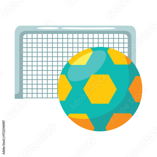 Soccer ball and goal