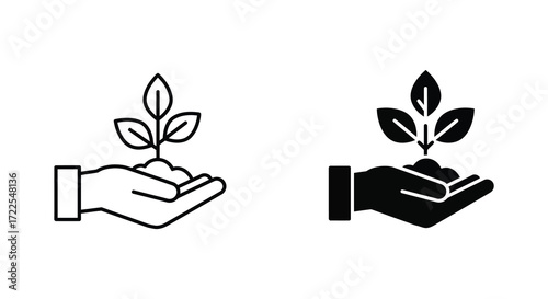 Hands cradling seedlings representing growth care and environmental sustainability