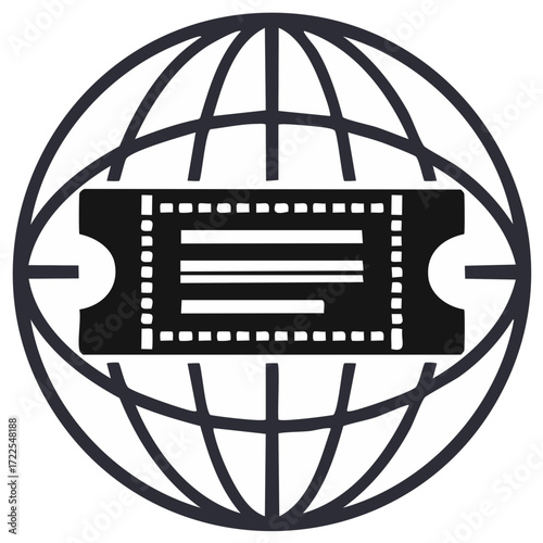 Worldwide Event Ticket Reservation Global Travel Pass Booking Icon