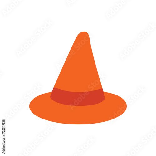 Witch hat a whimsical orange dunce hat with a dark orange band perfect for costume.