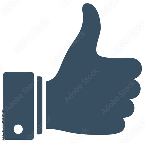 Thumbs up hand gesture symbol for approval agreement or like success and positive feedback vector graphic icon