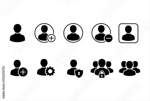 A simple and modern collection of user icons, designed to represent profiles, accounts, and identity features in digital platforms