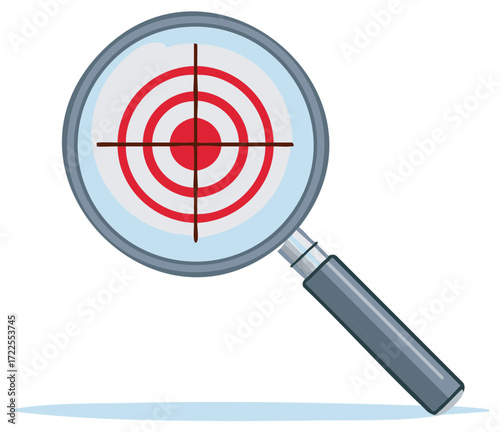 Magnifying Glass over Bullseye Target Focusing for Accuracy