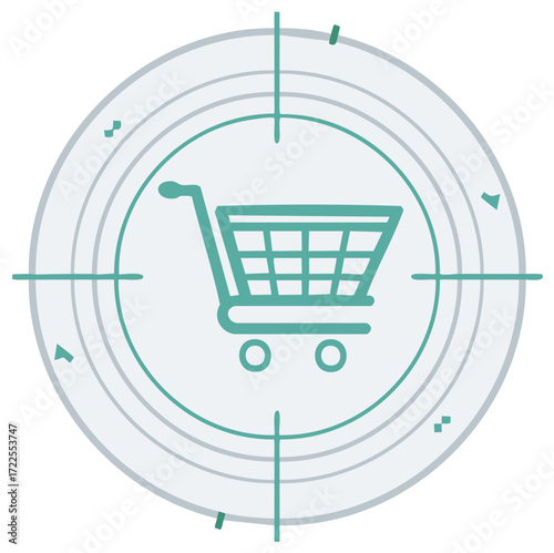 Targeted Shopping Icon Focuses On Consumer Needs And Marketplace Trends