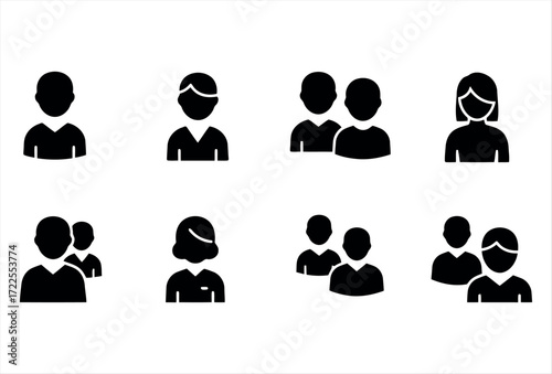 A simple and modern collection of user icons, designed to represent profiles, accounts, and identity features in digital platforms