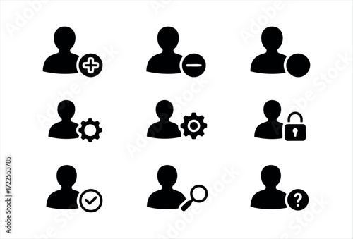 A simple and modern collection of user icons, designed to represent profiles, accounts, and identity features in digital platforms