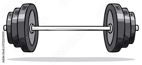Cartoon Barbell Weight Lifting Equipment for Strength Training Exercise and Fitness Gym Workout