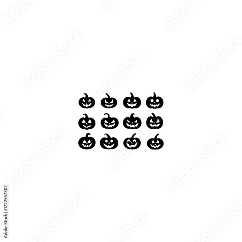 The pumpkins silhouettes set for Halloween.  