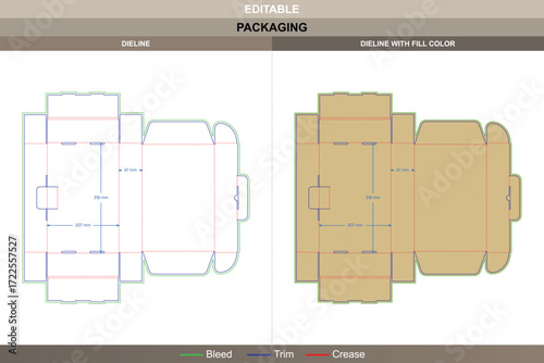 Custom dimensions mailer boxes with security buckles packaging template design featuring structural carton dieline and professional die line for retail