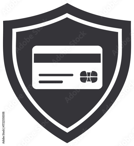 Secure Credit Card Payment Protection Shield Icon Digital Financial Transaction Safety
