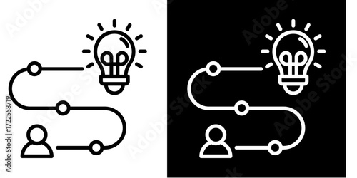 Innovation Roadmap  Icon Set White Style Collection