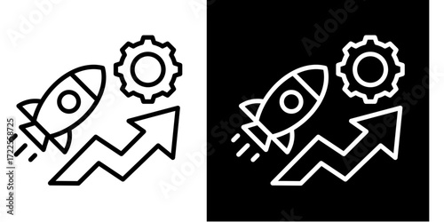 Tech Accelerator  Icon Set White Style Collection