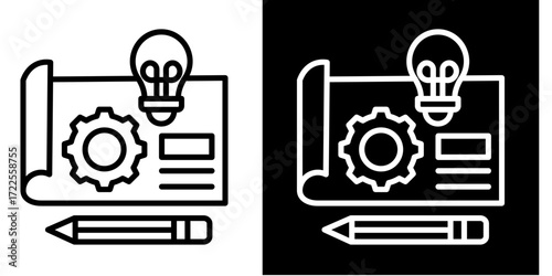 Prototype Design  Icon Set White Style Collection