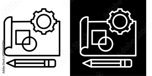 Concept Sketch  Icon Set White Style Collection