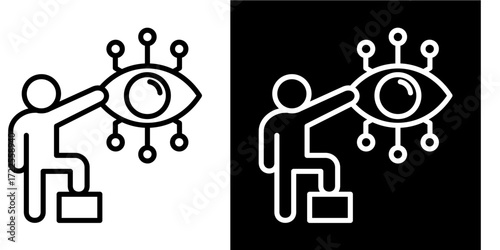 Visionary Leader  Icon Set White Style Collection