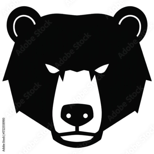 Minimalist Geometric Bear Head Logo Design