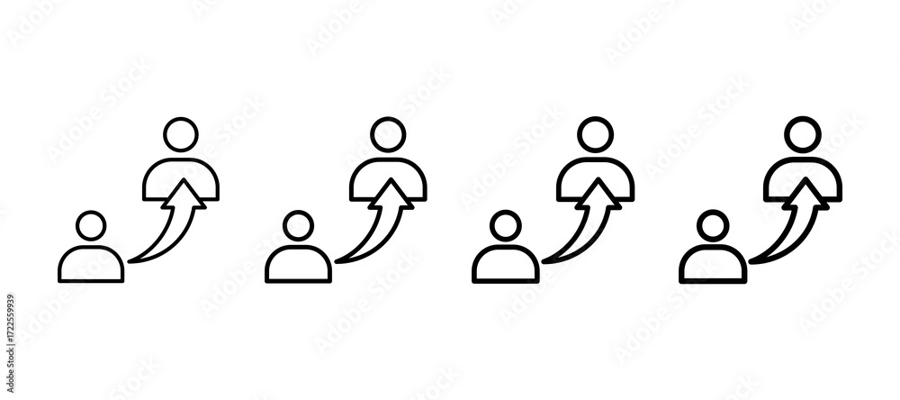 Fototapeta premium Employee Referral Multiple Line Icon Element
