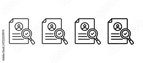 Background Check Multiple Line Icon Element