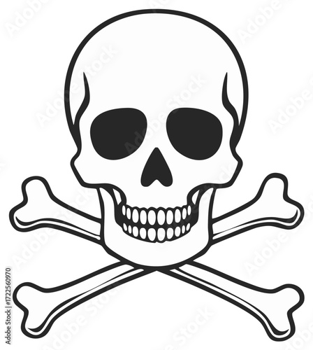 Graphic Illustration of a Skull and Crossbones Symbol