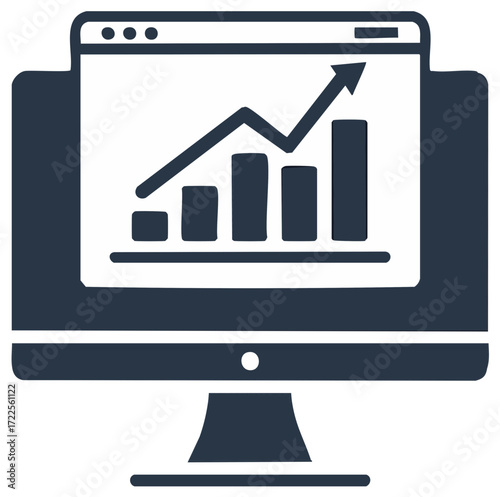 Growth Chart Displayed on a Computer Monitor Business Concept