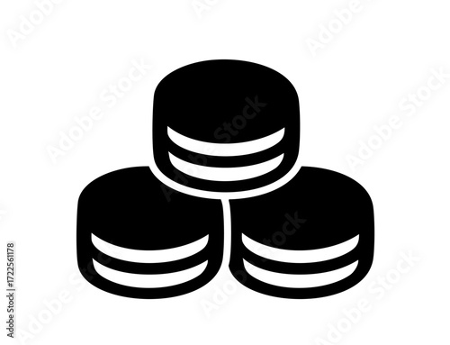 icon : isolated, chocolate, white, stack, food, cookie, dessert, sweet, brown, metal, cookies, money, coins, 