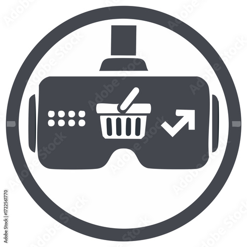 Virtual Reality Shopping Icon Augmented Reality E-commerce Digital Marketplace
