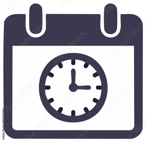 Calendar and clock icon representing time management planning and deadline scheduling