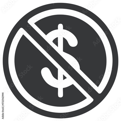 Dollar Sign with No Symbol: Prohibited Finance, Forbidden, Payment Denied or Illegal Money Transactions Vector
