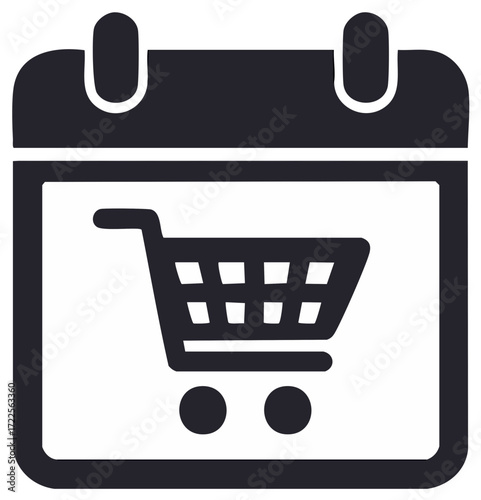 Shopping Cart Calendar Icon Event Reminder Purchase Date Appointment Vector