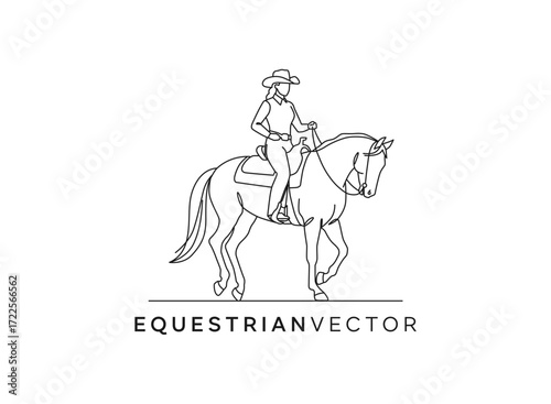 horse - equestrian logo monoline concept 