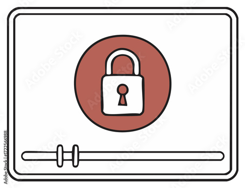 Video Player Interface with Security Lock Icon for Streaming Content