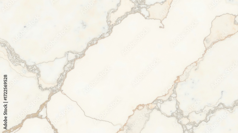 Obraz premium Creamy White Quartz with Gold and Silver Veins stone