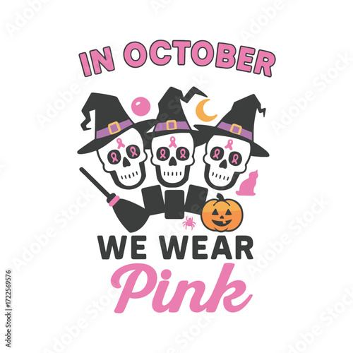 Pink October Halloween Glam Skulls