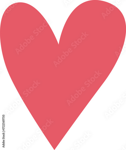 A handdrawn stylized pink heart shape on a white background