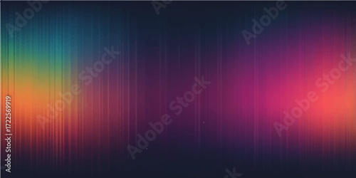 Abstract digital art of bright rainbow lines on a dark background