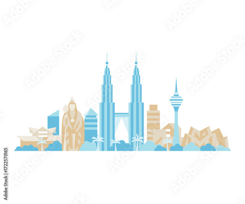Malaysia landmark icon vector Illustration