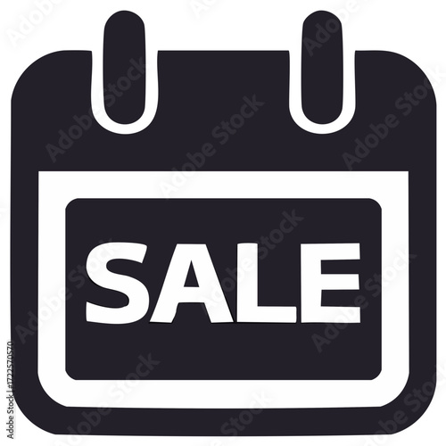 Calendar icon with the word Sale inside, symbolizing sales events and promotions